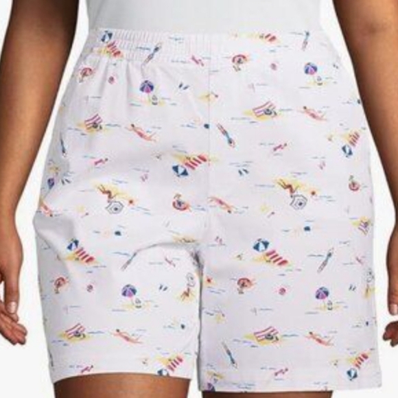 Lands' End Pants - Land's End Womens Shorts Bermuda Size 10 Mid Rise White Sun Bathers Mint Pockets